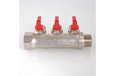 Комплект Valtec _18 VI7 Коллектор с отсекающими кранами, 1x3 вых. 1/2 нар. VTc.580.N.0603 + Адаптер д/коллектора /конус-плоскость/ 1/2 VTc.701.N.04 VT.VI7.K18.5800603.701