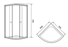 Душевой уголок Agger A01-080MCR/G 80x80 матовый, четверть круга