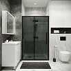 Душевая дверь Grossman Cosmo 100x195 тонированное, черный матовый 100.K33.02.100.21.10