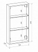 Зеркальный шкаф Art&Max Techno 35x65 AM-Tec-350-650-1D-L-DS-F с подсветкой, белый глянцевый