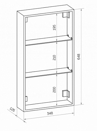 Зеркальный шкаф Art&Max Techno 35x65 AM-Tec-350-650-1D-L-DS-F с подсветкой, белый глянцевый