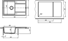 Кухонная мойка Florentina Липси 78 см, черный FG