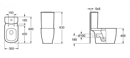 Бачок для унитаза BelBagno Prado BB10150T