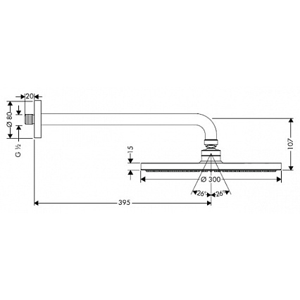 Верхний душ Hansgrohe Raindance Air 300 27493000