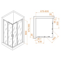 Душевой уголок RGW Passage PA-246 100x90 прозрачное, хром 030824690-11