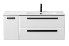 Тумба с раковиной Cezares Eco-Cer-N 120 см 2 ящика, 1 дверца, правая Bianco Lucido
