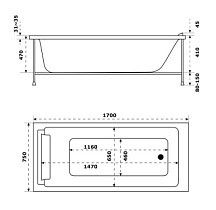 Фронтальная панель для ванны Jacob Delafon Spacio 170x75