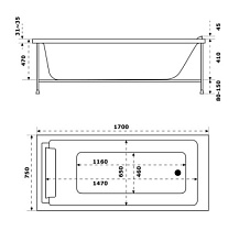 Фронтальная панель для ванны Jacob Delafon Spacio 170x75