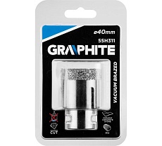 Коронка алмазная вакуумная пайка 40 мм, M14 Graphite 55H311