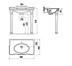 Раковина Creavit Antik AN080-00CB00E-AD00 80 см белый/золото