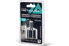 Коронка алмазная 32x55 мм, #80, по стеклу и плитке METALLICA Optima 901496