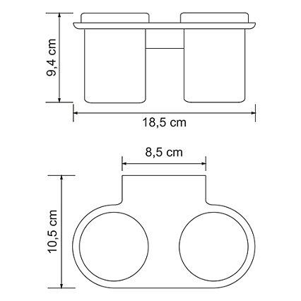 Держатель для стакана WasserKRAFT Kammel K-8328D, двойной