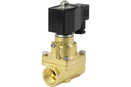 Электромагнитный клапан DN.ru V2W-1000P-NC Ду50 Ру0.4-16 НЗ PTFE 24В DC D130-02345