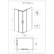 Душевой уголок Grossman Galaxy GR-3130R 130x90 см прямоугольный, правый
