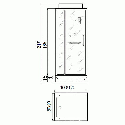 Душевая кабина River Tana 100x80 белый, прозрачное