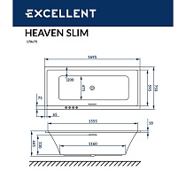 Акриловая ванна Excellent Heaven Slim WAEX.HEV17WHS 170x75