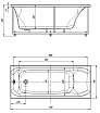 Акриловая ванна Aquatek Альфа 170х70 см