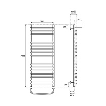 Полотенцесушитель водяной Point PN05150SP П14 50x100, с полкой, хром