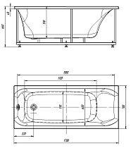 Акриловая ванна Aquatek Альфа 170х70 см