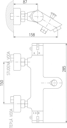 Смеситель для ванны Rav Slezak Dunaj Termostat TRM54.5 термостат