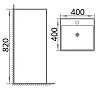 Раковина CeramaLux P7004LD 40 см черный/белый