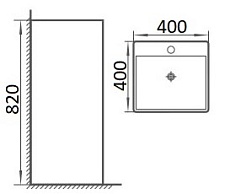 Раковина CeramaLux P7004LD 40 см черный/белый