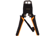 Обжимные клещи VCOM для разъемов RJ-45, 8p8c, 6P, с фиксатором NT081