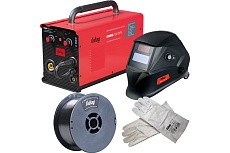 Сварочный полуавтомат Fubag IRMIG 180 syn с горелкой 250а в комплекте + набор из 3 предметов: маска+краги сварщика+проволока 8641809_vset