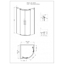 Душевой уголок Grossman Cosmo GR-2090 90x90 четверть круга