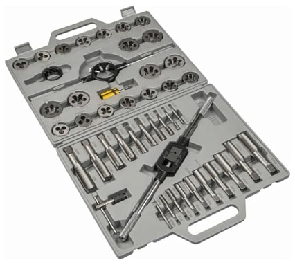 Набор метчиков и плашек SDW TOOLS 45 предметов, M6-M24, пластик кейс ta00304