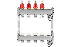 Коллекторная группа из нержавеющей стали ColSys 802 4 выхода, с расходомерами, термостатическими и дренажными клапанами и воздухоотводчиками 180222504
