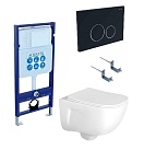 Подвесной унитаз SET Aquatek Дива-020 4в1, кнопка черный матовый