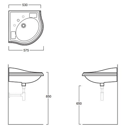 Раковина Simas Arcade AR884bi*1 57 см