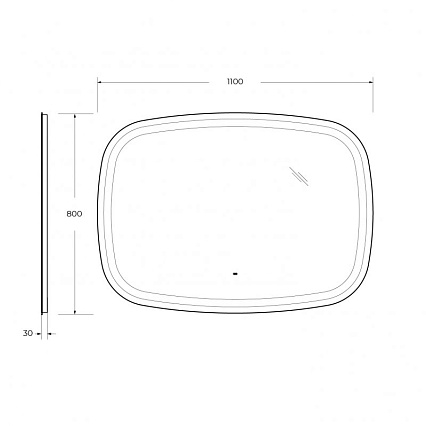 Зеркало Cezares Molveno 110x80 см с подсветкой, датчиком движения CZR-SPC-MOLVENO-1100-800-MOV