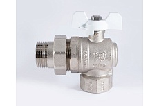 Шаровой кран PROFACTOR PF STANDARD угловой с полусгоном, в/н, ручка бабочка, 1 дюйм PF UBV 326A