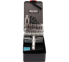 Набор комплектных метчиков VOLKEL M3-M12 HSS-G DIN352 (+ вороток, сверла) 30 предметов V49511