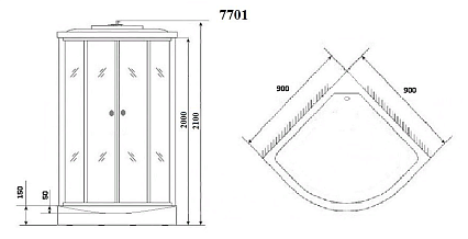 Душевая кабина Niagara Luxe NG-7701W 90x90 белый