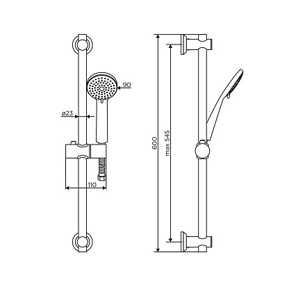 Душевой гарнитур Dorff Logic D0103000SS нержавеющая сталь