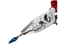 Инструмент для зачистки гармонизированных европейских кабелей Knipex из закаленной стали, хром, двухкомпонентные диэлектрические ручки KN-1376200ME