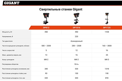 Сверлильный станок 1100Вт Gigant DP1725