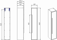 Шкаф пенал La Fenice Elba 30 см серо-зеленый матовый FNC-05-ELB-G-30