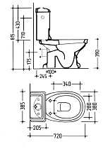 Чаша для унитаза Migliore Gianeta ML.GNT-25.801.BI, выпуск в стену