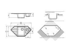 Кухонная мойка GranFest Corner GF-C950E 93 см белый