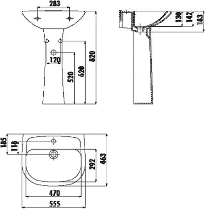 Раковина Creavit Pitta PA055-00CB00E-0000 55 см