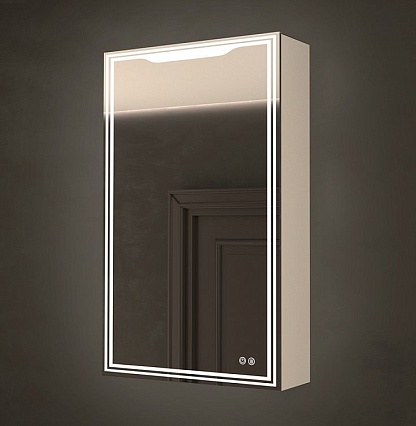 Зеркальный шкаф Art&Max Merano 50x80 см AM-Mer-500-800-1D-L-DS-F с подсветкой, анти-пар