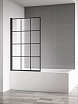 Шторка для ванны AQUAme AQM2858-L 80x140 левая, прозрачное стекло, черный