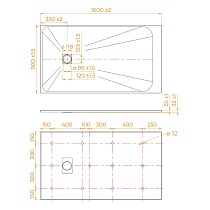 Поддон для душа RGW TSS-W 160x90 стеклокомпозит, белый 553502916-01