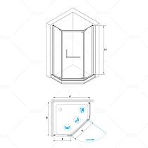 Душевой уголок RGW Hotel HO-081B 90x90 черный, прозрачное