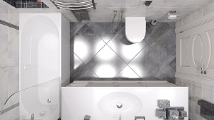 Внутреннее свечение природного камня и дизайн ванной комнаты