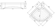 Поддон для душа Радомир 1-11-0-0-0-179 80x80 четверть круга
